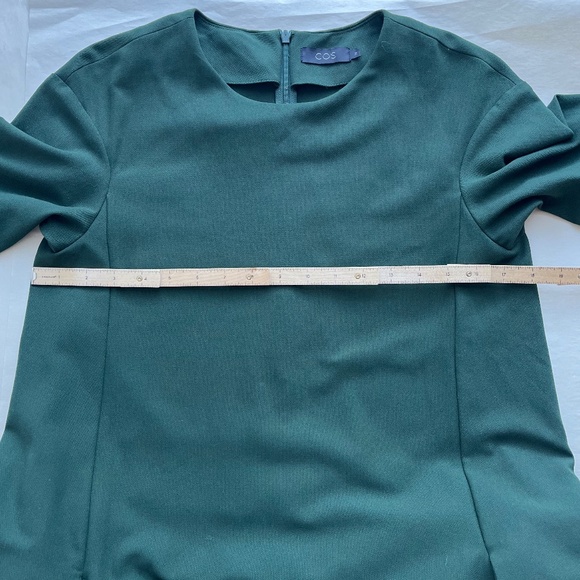 Cos Forest Green Side Cargo Pockets Dropped shoulder A-line Casual Midi Dress - Picture 11 of 12